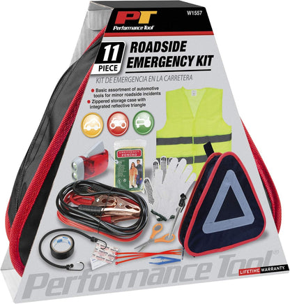 Performance Tool W1555 Deluxe Roadside Emergency Assistance Kit With Jumper Cables