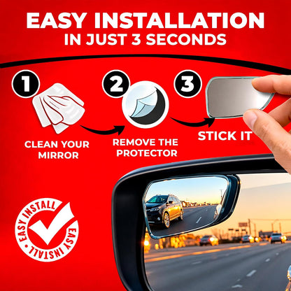 Utopicar Long Blind Spot Car Mirror Aesthetic Convex Mirrors 5.3” x 1.3” - Side Mirror Engineered Design - Up & Down Adjustable - Blind Spot Rear View Mirrors for Car (2-Pack)