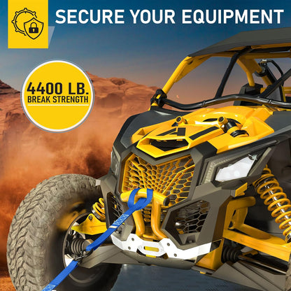 AUGO Ratchet Straps Heavy Duty 4 Pack -15 FT - 2200 LB Break Strength – with Safety Lock S Hooks - Cargo Straps for Moving, Appliances, Motorcycle – Soft Loop Tie Down Straps