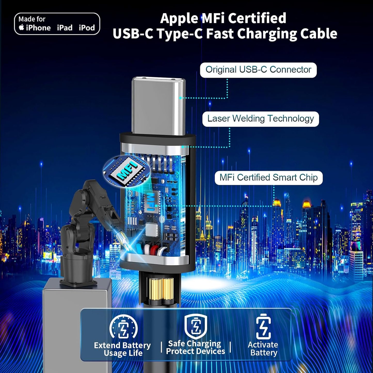 【MFi Certified】iPhone 17 Car Charger Fast Charging, Braveridge 75W USB C PD&QC Car Power Cigarette Lighter USB Charger with 6FT Type C Coiled Cable for iPhone 17/17 Pro Max/16/15/Galaxy S26/S25/Pixel
