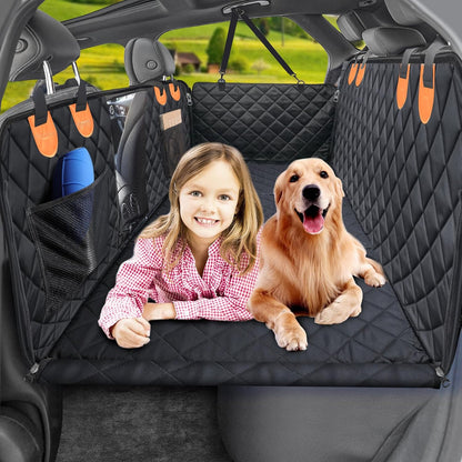URPOWER 2026 Upgraded Back Seat Extender for Dogs - Large Hard Bottom Dog Car Seat Cover Holds 550lbs, Waterproof Dog Hammock Pet Bed with High-Density Foam Non-Slip Backseat Protector