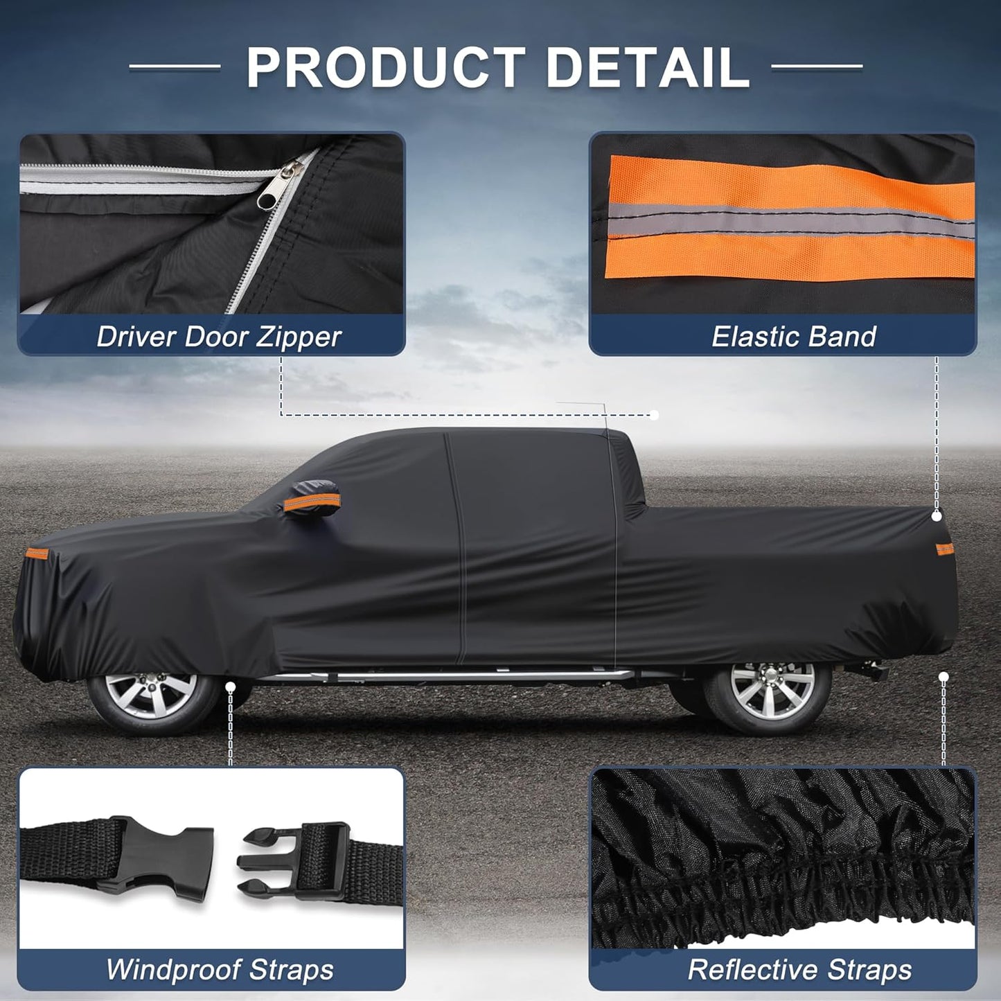 X AUTOHAUX Car Cover for Honda Civic Sedan/Coupe 210D-PU Outdoor Full Car Cover All Weather with Door Zipper for Waterproof Windproof Sun Rain Snow Protection