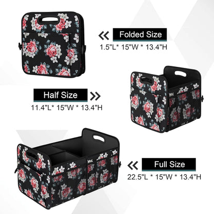 Femuar Car Trunk Organizer with Large Capacity Waterproof Car Accessories for Women & Men, Collapsible Trunk Organizer for Suv/Jeep/Sedan,Tools (Black, Standard)