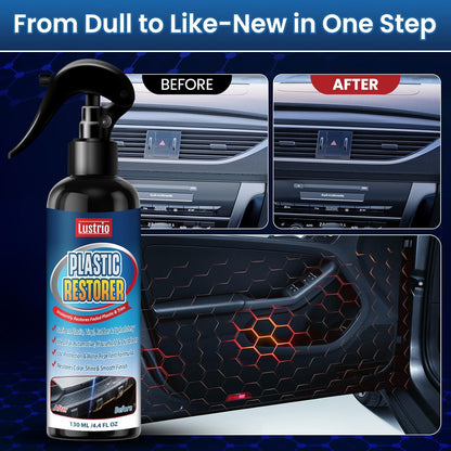 Black Trim & Plastic Restorer for Cars – Restores Faded Bumpers, Rubber & Vinyl – Long-Lasting UV Protection, No Oily Residue – Complete Kit with Foam Applicator & Towel (4.4oz/130ml)