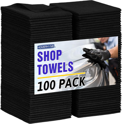 Microfiber Cleaning Cloth, 100 Pack Cleaning Rags Microfiber Towel Bulk Absorbent Lint-Free Wash Cloths, All-Purpose Shop Towels for Cars, Automotive, Garage, Home & Kitchen 11.5"*11.5"