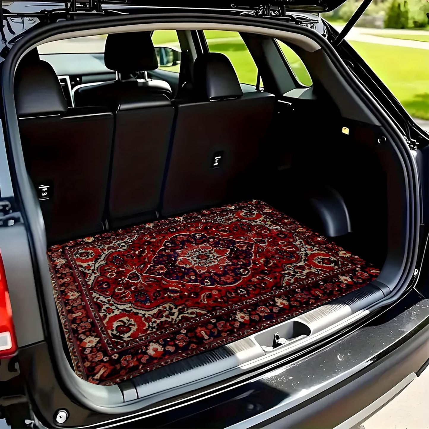 Universal Car Trunk Mat 29" x 39",Purple Colorful Flowers All Weather Trunk Protection Cargo Liner, Durable Cargo Mat Rear Trunk Liner,Stylish Vehicle Interior Accessories Suitable for Most Car Models