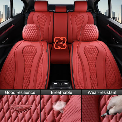 Coverado Seat Covers, Car Seat Covers Full Set, Black Car Seat Cover, Car Seat Covers Front Seats Back Seat Cover, Waterproof Car Seat Cushion, Leather Seat Covers Seat Protector Fit for Most Cars
