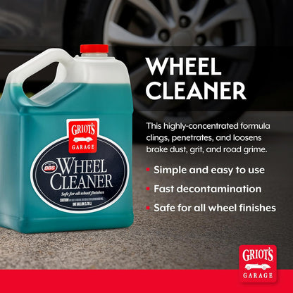 Griot's Garage Wheel Cleaner for All Finishes, Car Tire Rim Cleaning, Brake Dust and Grime Remover, PH Balanced, 11106, 35oz