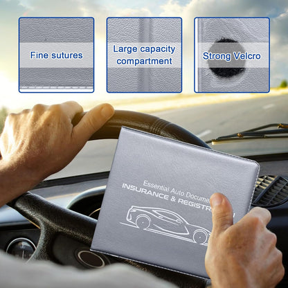 Ziciner Car Registration Insurance Holder, 2Pack Essential Auto Card Document Glove Box Organizer with Touch Fastener, Vehicle Interior Accessories Perfect for Most Car, Truck, SUV (Red/Small Car)