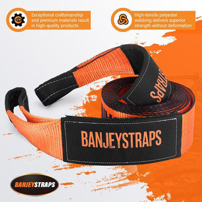 45,000 lb Recovery Tow Strap Kit with 3/4" Shackles（2pcs） - 4" x20' Heavy Duty Snatch Strap for Off-Road Truck & Jeep Recovery, Includes Storage Bag for SUV & 4x4 Vehicle Emergency