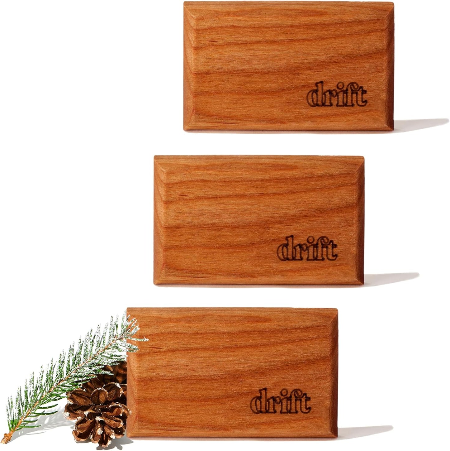 Drift Car Air Freshener - The Original Wood Air Freshener - Car Odor Eliminator - Long Lasting Scent - Metal Clip - Essential Oils - Clean Ingredients - Variety 3 Pack Refill - NO CLIP INCLUDED