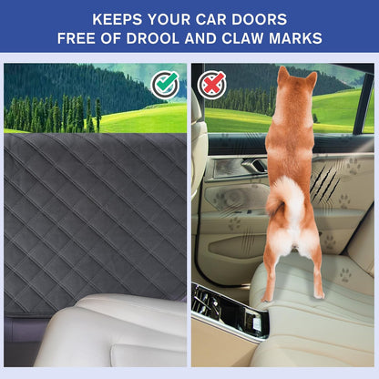 ALLANSING Dog Car Door Protector 2-Pack, Protects Doors from Dog Scratches, 900D Heavy Duty Thick Fabric, Window Roll Compatible & No Tint Damage, Secure Fit for Cars/SUVs/Trucks