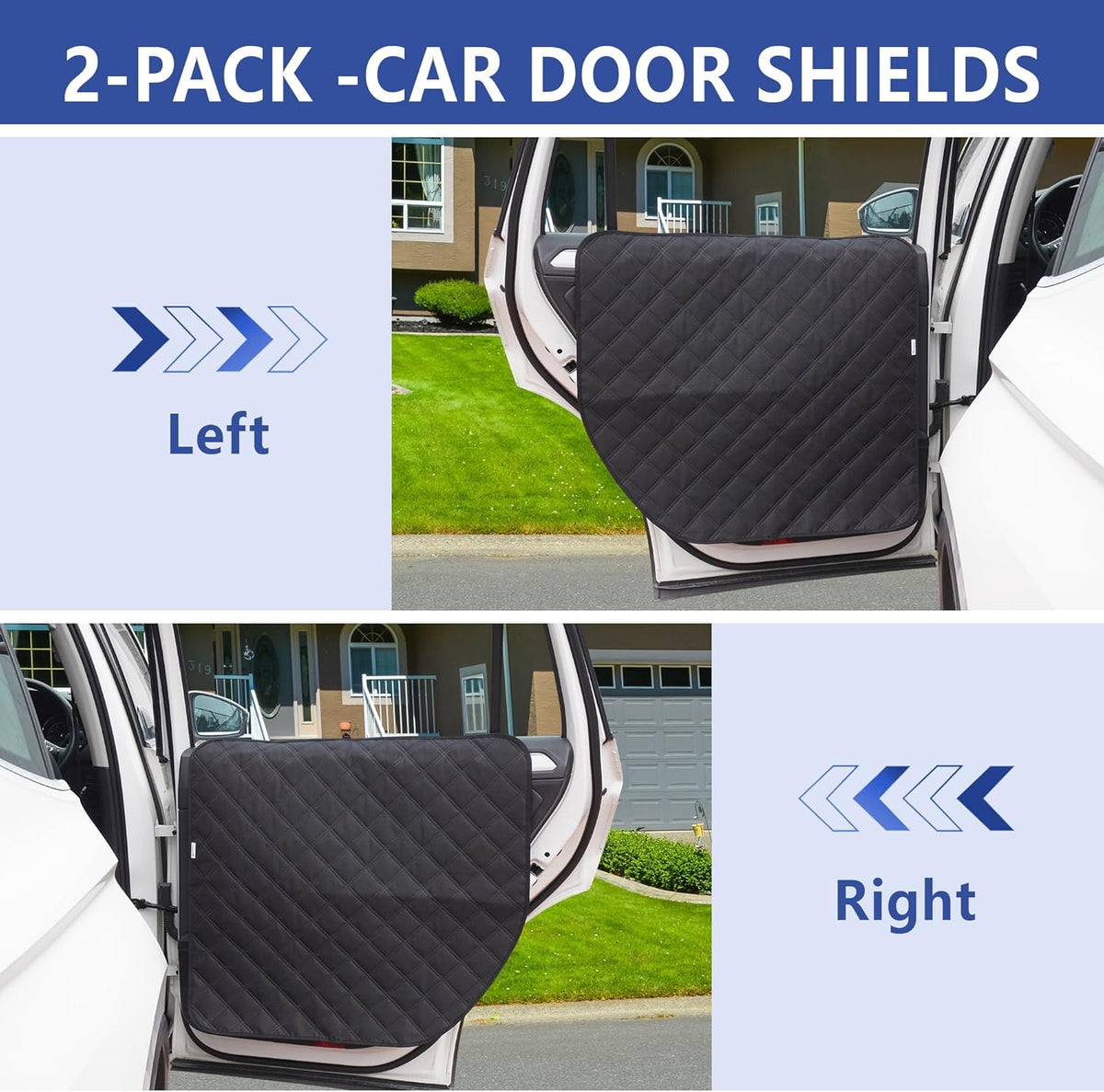 ALLANSING Dog Car Door Protector 2-Pack, Protects Doors from Dog Scratches, 900D Heavy Duty Thick Fabric, Window Roll Compatible & No Tint Damage, Secure Fit for Cars/SUVs/Trucks