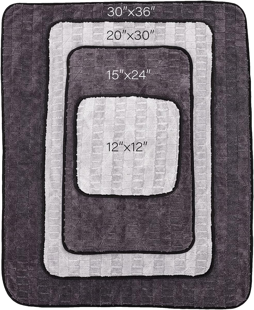 The Rag Company Gauntlet Car Drying Towel, Ultra-Absorbent 70/30 Blend Korean Microfiber, Dries Vehicles Faster Without Scratching, 900 GSM, 30x36 Inches, Ice Grey/Grey, 1-Pack