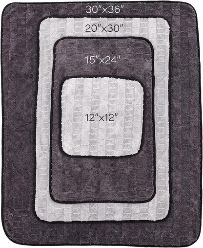 The Rag Company Gauntlet Car Drying Towel, Ultra-Absorbent 70/30 Blend Korean Microfiber, Dries Vehicles Faster Without Scratching, 900 GSM, 30x36 Inches, Ice Grey/Grey, 1-Pack