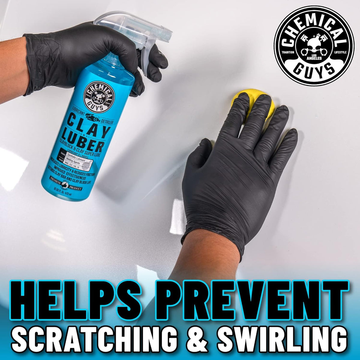 Chemical Guys Clay Bar Kit, Medium Duty with Luber Synthetic Lubricant – Removes Embedded Dirt, Restores Smooth Paint, Preps for Wax and Sealant - Safe for Cars, Trucks, SUVs, 16 oz, 2 Items
