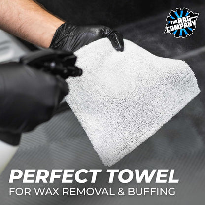 The Rag Company - Creature Edgeless Auto Detailing Towels (10-Pack) Professional 70/30 Blend, Dual-Pile Plush Microfiber, Buffing & Polishing, 420gsm, 16in x 16in, Black