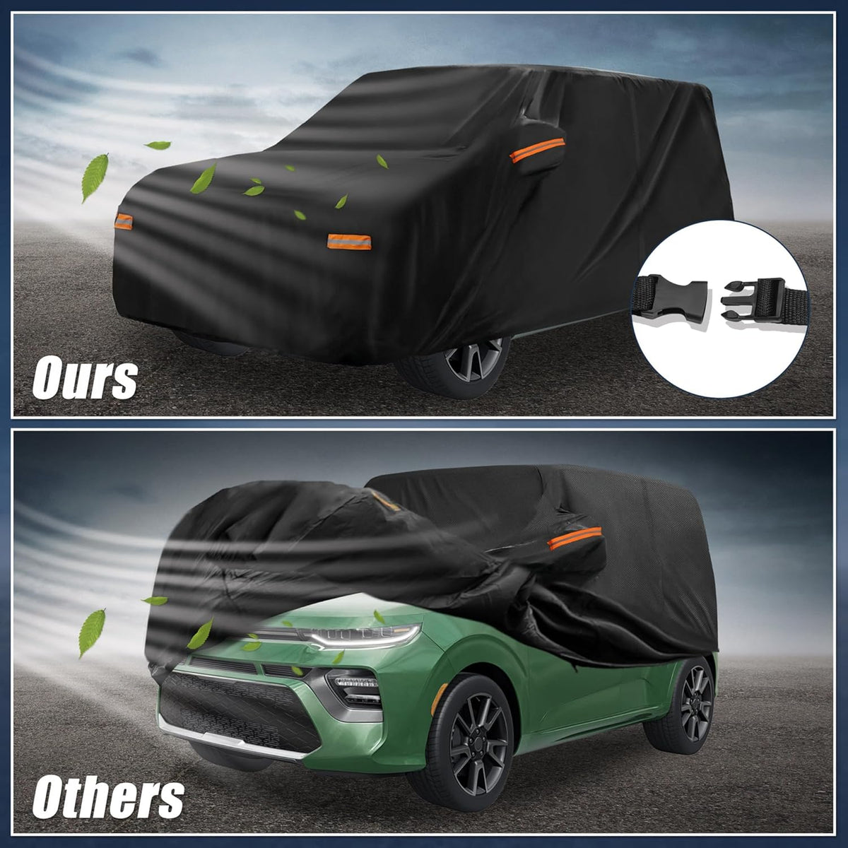 X AUTOHAUX Car Cover for Honda Civic Sedan/Coupe 210D-PU Outdoor Full Car Cover All Weather with Door Zipper for Waterproof Windproof Sun Rain Snow Protection