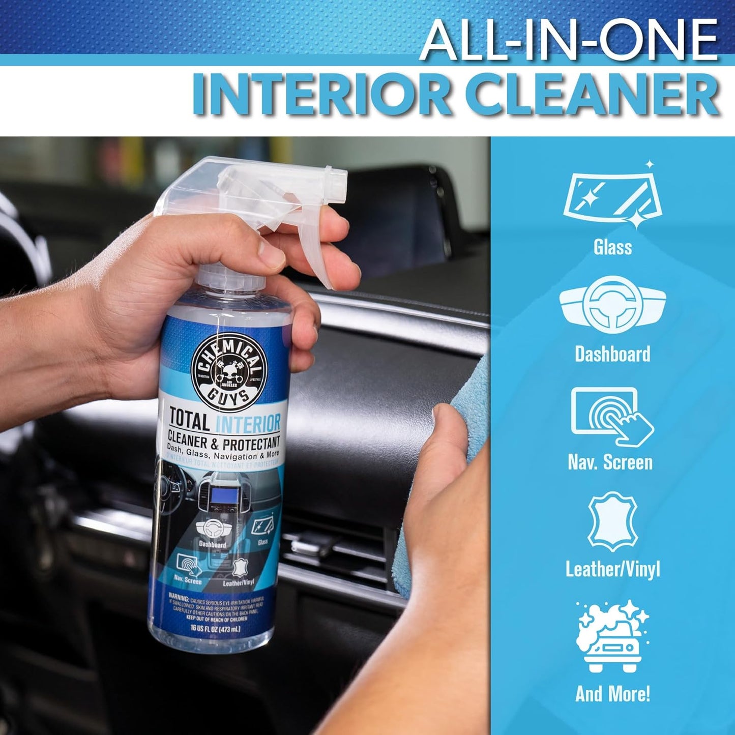Chemical Guys Total Interior Cleaner Variety Kit With Storage Bag New Car And Black Cherry Scents Microfiber Towels Giftable Car Care Set