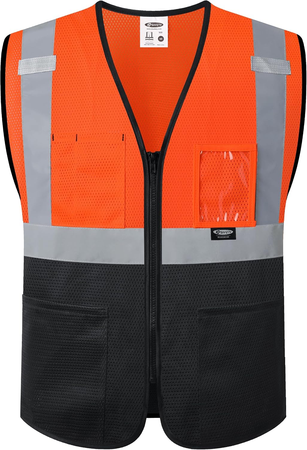 JKSafety Safety Vest for men women Hi Vis Vest with Pockets and Zipper High Visibility Meet ANSI Standard（BX310