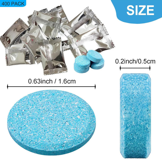 Beieverluck 400 Pieces Car Windshield Washer Fluid Concentrated Tablets Solid Windshield Effervescent Wiper Tablet for Car Room Kitchen Window Glass Cleaning