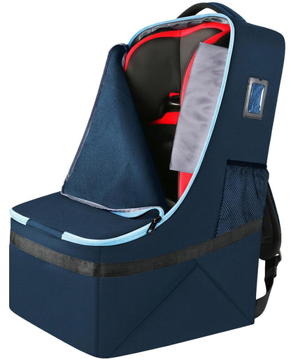 YOREPEK Padded Car Seat Travel Bag Backpack for Airplane, Heavy Duty Car Seat Bags for Air Travel, Carseat Cover for Airplane Travel with Shoulder Strap, Car Seats Carrier for Airport, Black