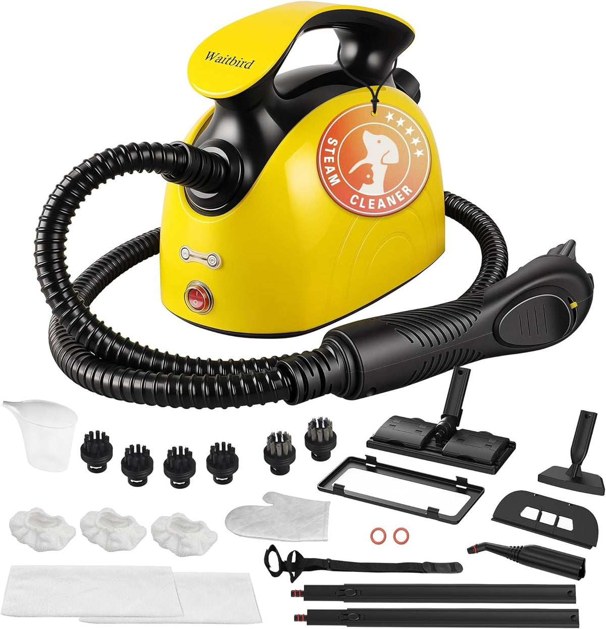 Waitbird Steam Cleaner, Steam Cleaner For Home,Handheld Steam Cleaner With 21 Accessories,248 ° F High Temperature,Suitable For Floors,Sofas,Interior Decoration,Barbecue Grills,Mop Replacement Parts
