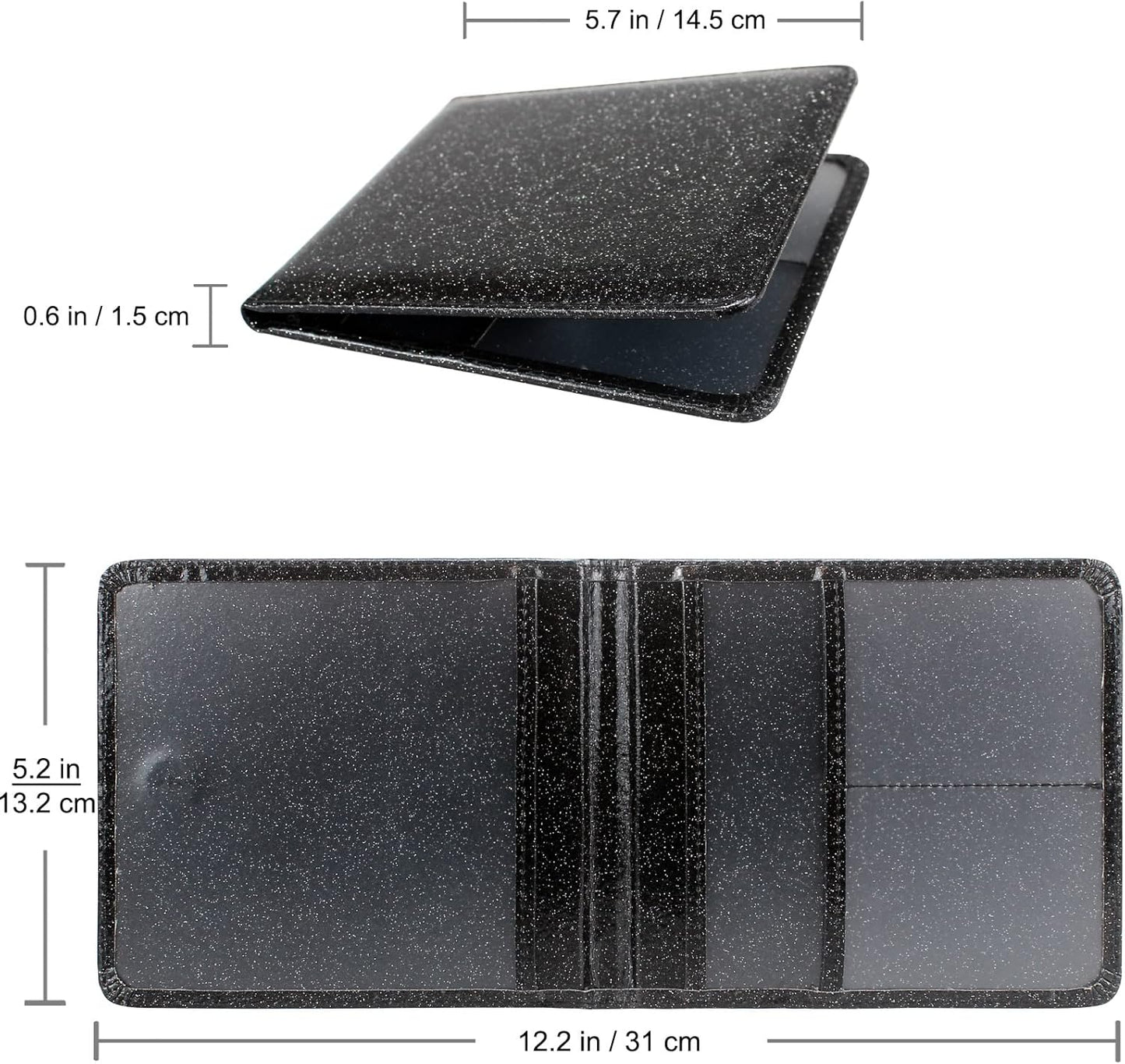 LumiMokki Car Registration and Insurance Holder, Leather Registration and Insurance Card Holder, Vehicle Glove Box Organizer - For Documents, Cards, License (Black)