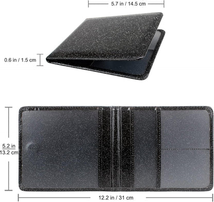 LumiMokki Car Registration and Insurance Holder, Leather Registration and Insurance Card Holder, Vehicle Glove Box Organizer - For Documents, Cards, License (Black)