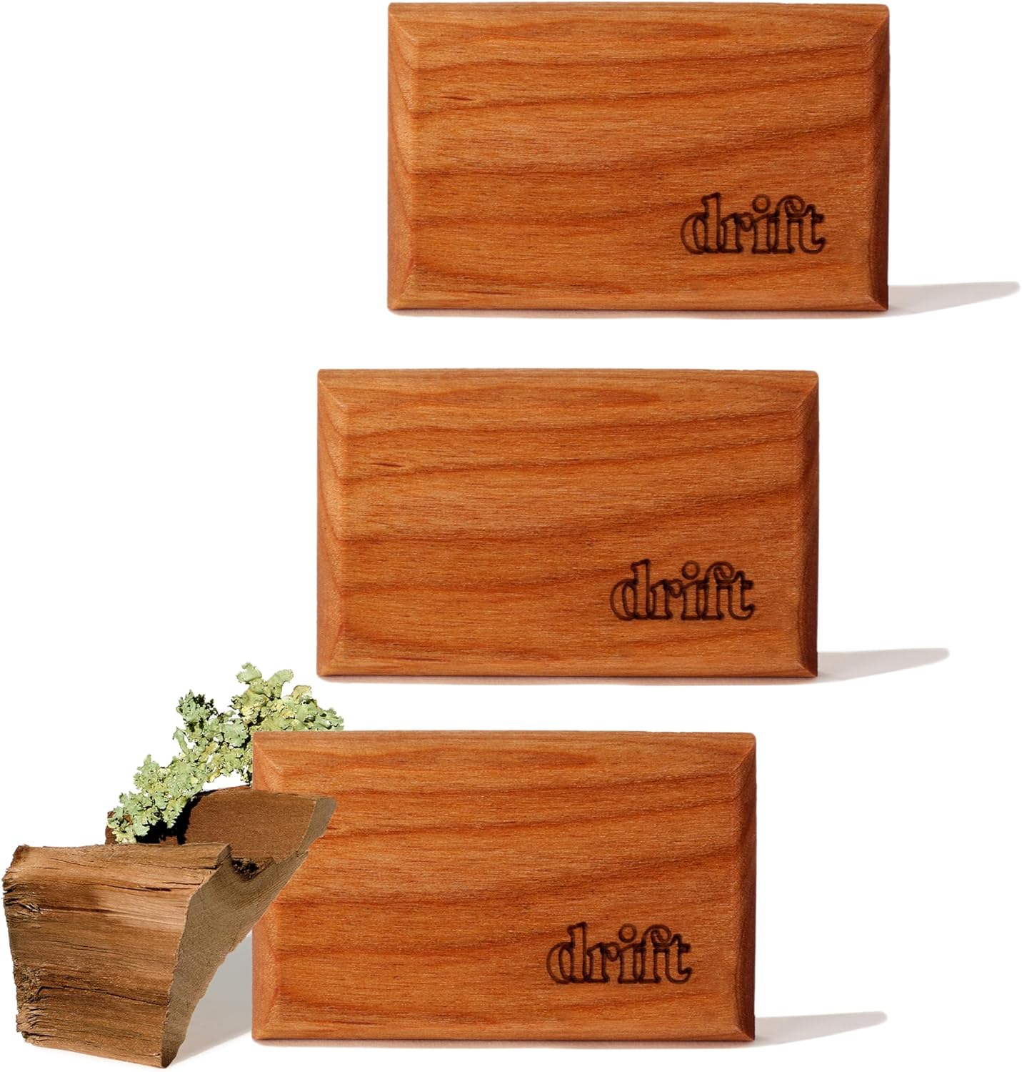 Drift Car Air Freshener - The Original Wood Air Freshener - Car Odor Eliminator - Long Lasting Scent - Metal Clip - Essential Oils - Clean Ingredients - Variety 3 Pack Refill - NO CLIP INCLUDED