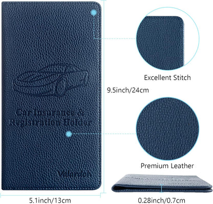 Valardoh Premium Car Registration and Insurance Card Holder, Car Document Holder for Cards, Driver License & other Essential Documents (Pink)