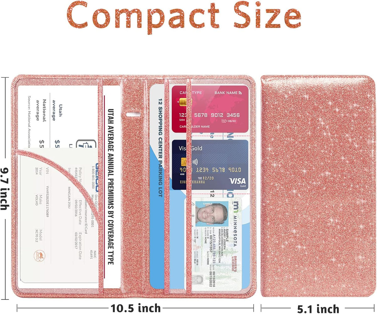 CoBak Car Registration and Insurance Holder - Vehicle Glove Box Car Organizer,Auto Truck Comparment Accessories Case with Magnetic Closure for Driver License,Cards - Colors B