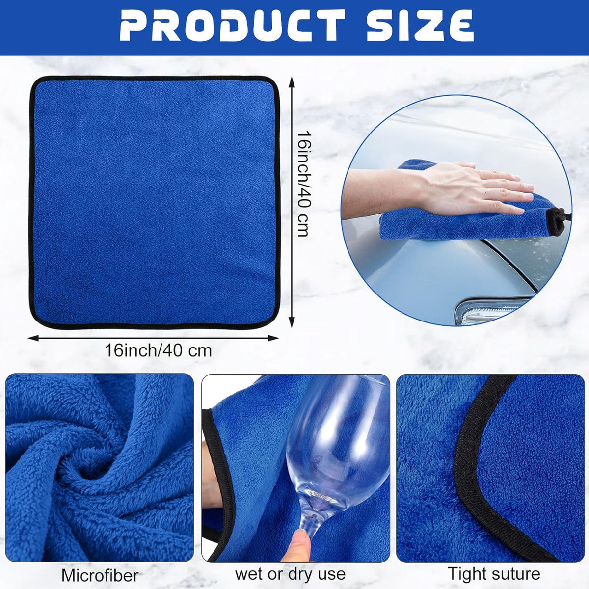 Tallew 40 Pcs Microfiber Towels:16"x16" Microfiber Drying Towels Bulk Micro Fiber Car Cleaning Cloth for Cars Drying Washing Polishing Office Windows Cleaning Household Supplies (Yellow)