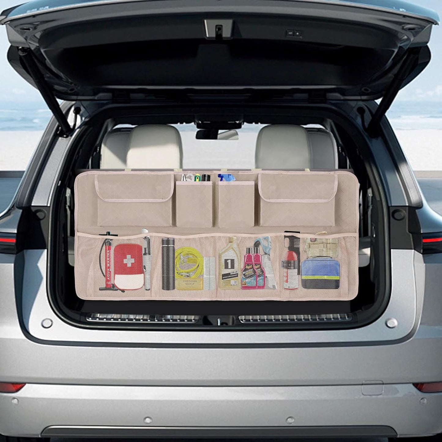 Car Trunk Organizer and Storage, Large Capacity Backseat Hanging Storage Accessories, Backseat Car Organizer for SUV/MPV/Truck (Black)