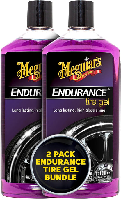 Meguiar’s Endurance Tire Gel - Tire Shine Gel, Premium Car Tire Shine For A Lasting Glossy Finish; Apply To Tires Cars, Trucks & Suvs To Keep Tires Looking Deep Black And Clean -16 Oz