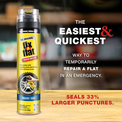 Fix-A-Flat S60420 Aerosol Emergency Flat Tire Repair and Inflator, for Standard Tires, Eco-Friendly Formula, Universal Fit for All Cars, 16 oz. (Pack of 1)