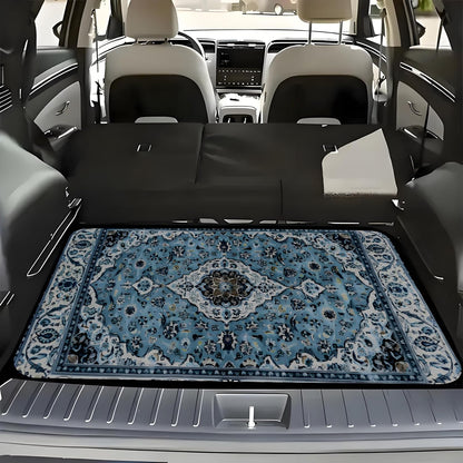 Universal Car Trunk Mat 29" x 39",Purple Colorful Flowers All Weather Trunk Protection Cargo Liner, Durable Cargo Mat Rear Trunk Liner,Stylish Vehicle Interior Accessories Suitable for Most Car Models