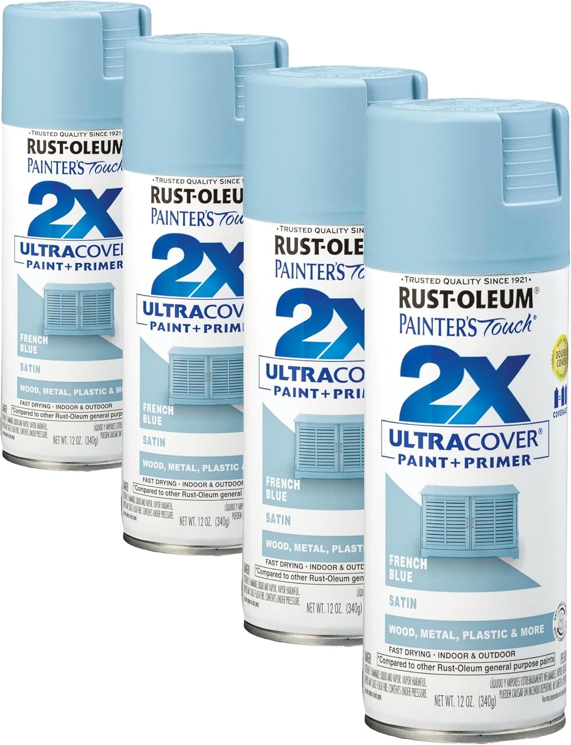 Rust-Oleum 334029 Painter's Touch 2X Ultra Cover Spray Paint, 12 oz, Gloss Clear - Colors F