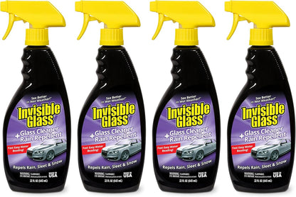 Invisible Glass 92184 Glass Cleaner + Rain Repellent 2-in-1 Windshield and Window Spray, Cleans Auto Glass, Repels Rain, Sleet, Snow, Improves Wet Weather Visibility – 22 fl oz