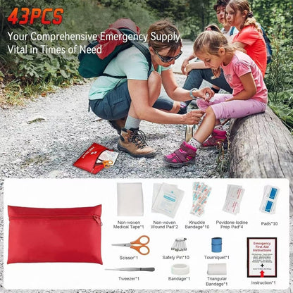Roadside Car Emergency Kit, Winter Car Safety Kit with 10FT Jumper Cables, Tow Strap, Tool Kit, Reflective Warning Triangle, Road Trip Essentials, for New Drivers, Teens
