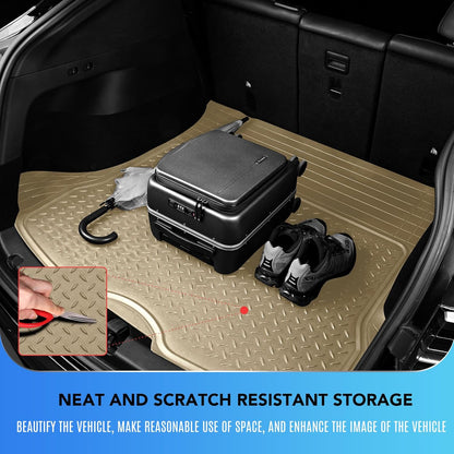PIC AUTO Heavy Duty Cargo Liner, Trimmable All-Weather Rubber Trunk Mat for Cars, SUVs, Vans & Trucks, Anti-Slip Backing, Durable Protection, Large, Black