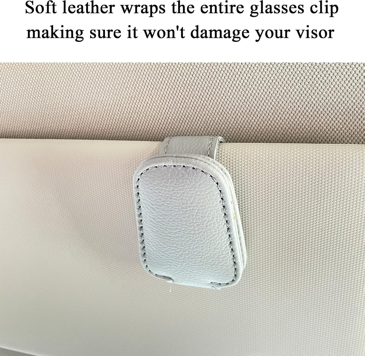 KIWEN Sunglasses Holders for Car Visor, Magnetic Leather Glasses Eyeglass Clip for Car, Ticket Card Clip Sunglasses Mount, Car Visor Accessories Gadgets (1, Black)