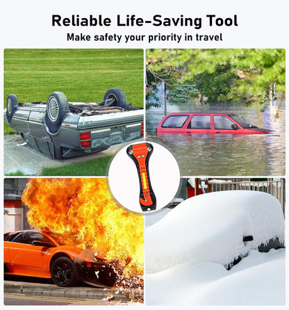 Car Safety Hammer 10 Pack, Car Emergency Escape Tool Car Window Glass Breaker and Seat Belt Cutter with Light Reflective Tape for Family Rescue, Life Saving Survival Kit
