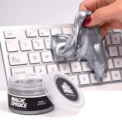 MAGIC SPRUCE Car Cleaning Gel, Reusable Auto Detailing Putty for Interior Dashboard Vents, Non-Toxic Dust Remover for Car Keys Keyboard PC Laptop, Scented Cleaning Products,Stocking Stuffers for men