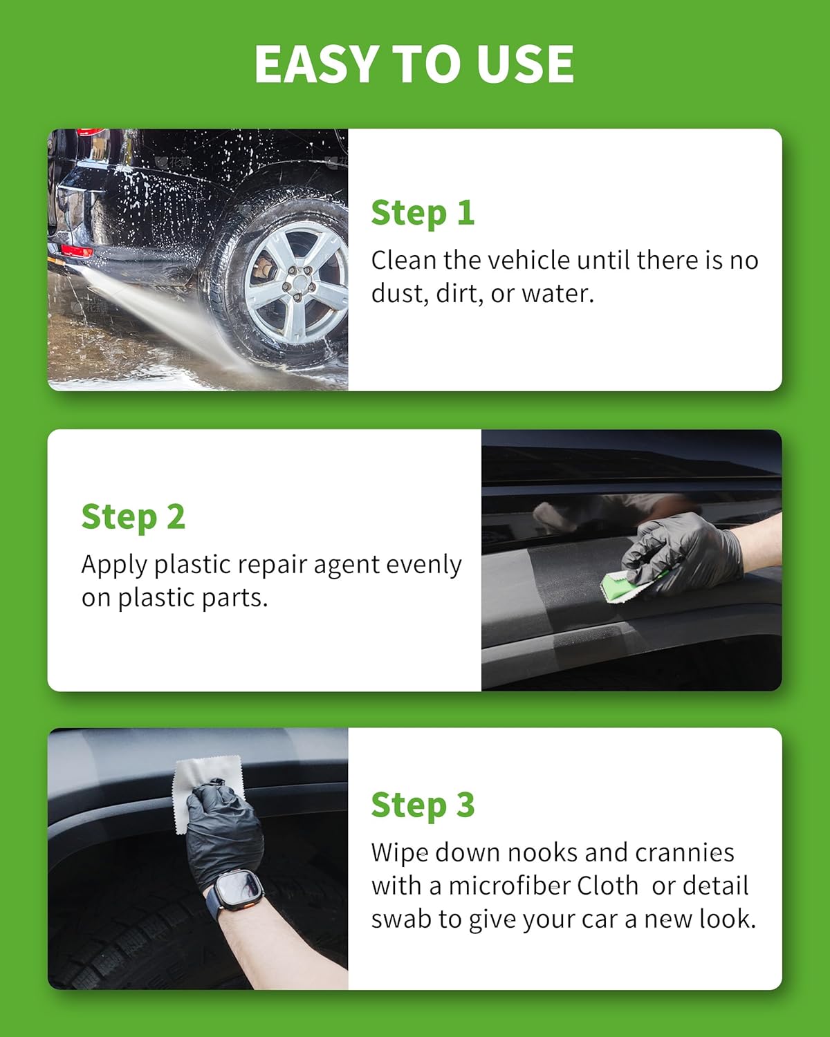 Plastic Trim Restorer for Cars 1.69 OZ (50ML), Black Trim Restorer,Hydrophobic Trim Ceramic Coating,Lasting Up to 12 Months+ with UV Protection,Restore Automotive Exterior Protectant