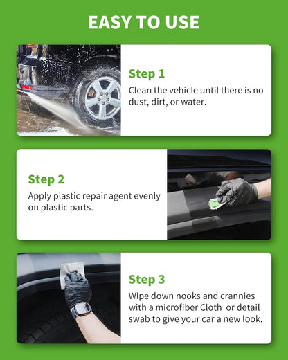 Plastic Trim Restorer for Cars 1.69 OZ (50ML), Black Trim Restorer,Hydrophobic Trim Ceramic Coating,Lasting Up to 12 Months+ with UV Protection,Restore Automotive Exterior Protectant
