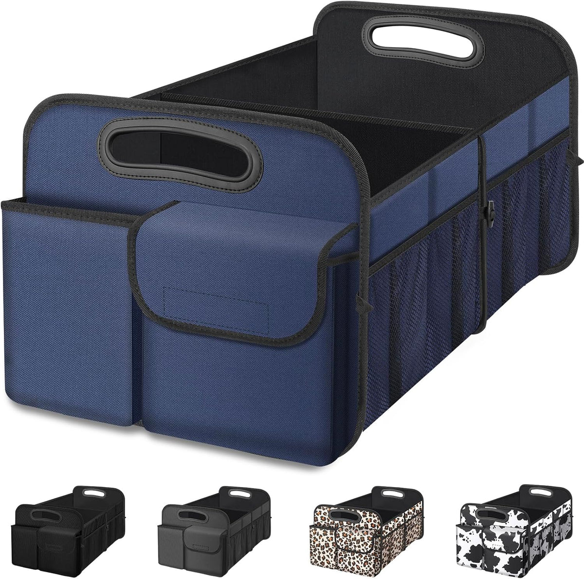 Femuar Car Trunk Organizer with Large Capacity Waterproof Car Accessories for Women & Men, Collapsible Trunk Organizer for Suv/Jeep/Sedan,Tools (Black, Standard)