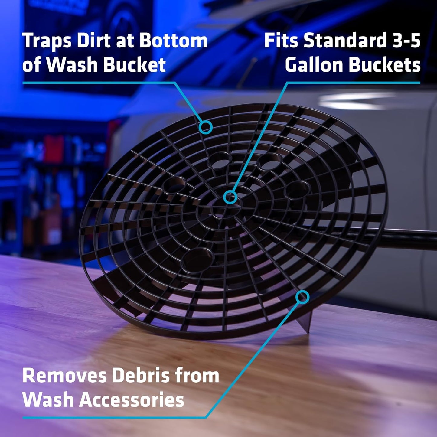 VIKING Automotive Bucket Insert Grit Trap for Car Wash and Detail Kits, Helps Remove Dirt and Debris from Microfiber, Mitts, Cloths, and Sponges, Blue