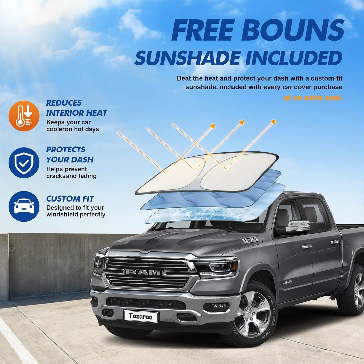 Car Cover Waterproof All-Weather,Heavy-Duty Outdoor Full Exterior Automobiles Sedan/Coupe (Length 186-193 inch) with Windshield Sun Shade Universal Fit Toyota Camry, Tesla Model 3, Accord etc