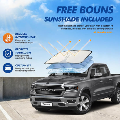 Car Cover Waterproof All-Weather,Heavy-Duty Outdoor Full Exterior Automobiles Sedan/Coupe (Length 186-193 inch) with Windshield Sun Shade Universal Fit Toyota Camry, Tesla Model 3, Accord etc